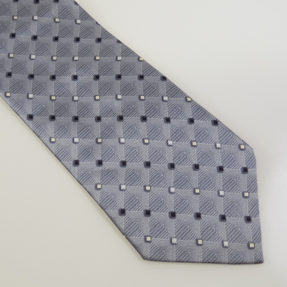 Umo Lorenso Men's Necktie Made in Italy Gray White
